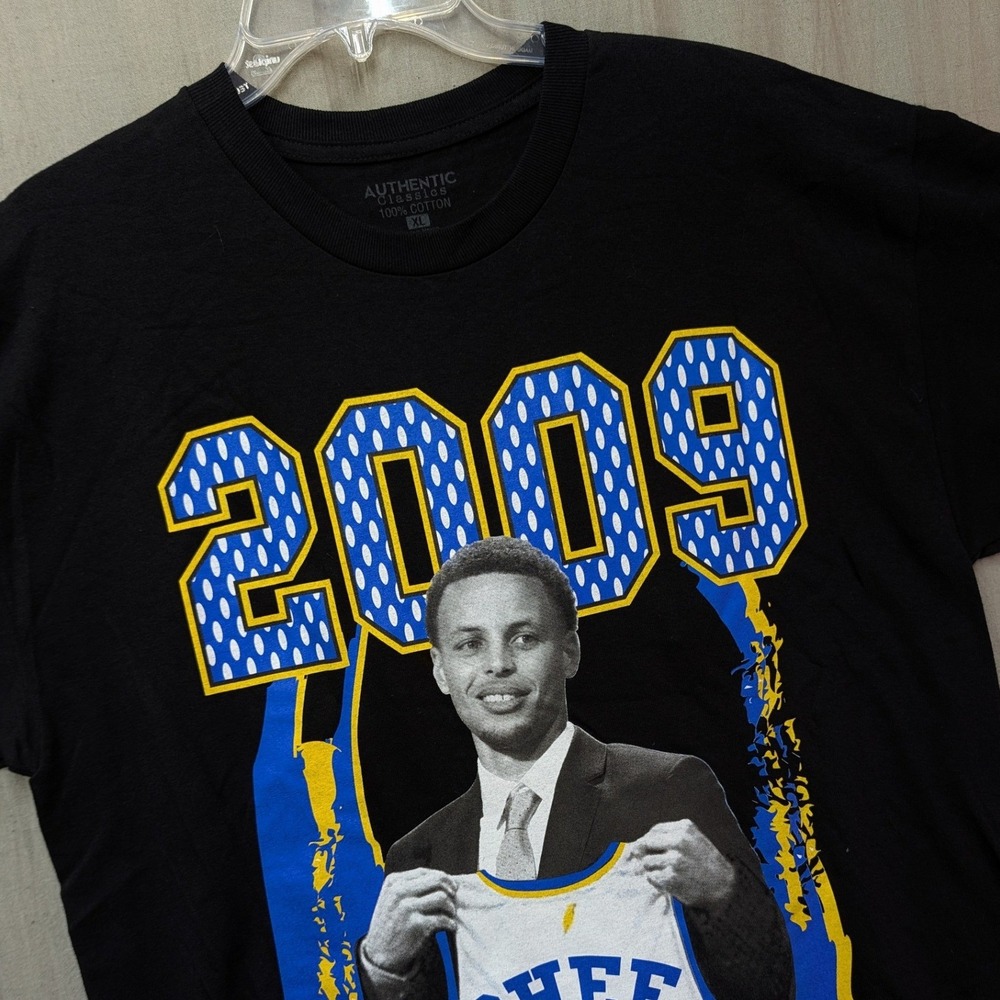 Authentic Classics Stephen Curry Chef 30 Draft Day 2009 T-Shirt Black XL NWT